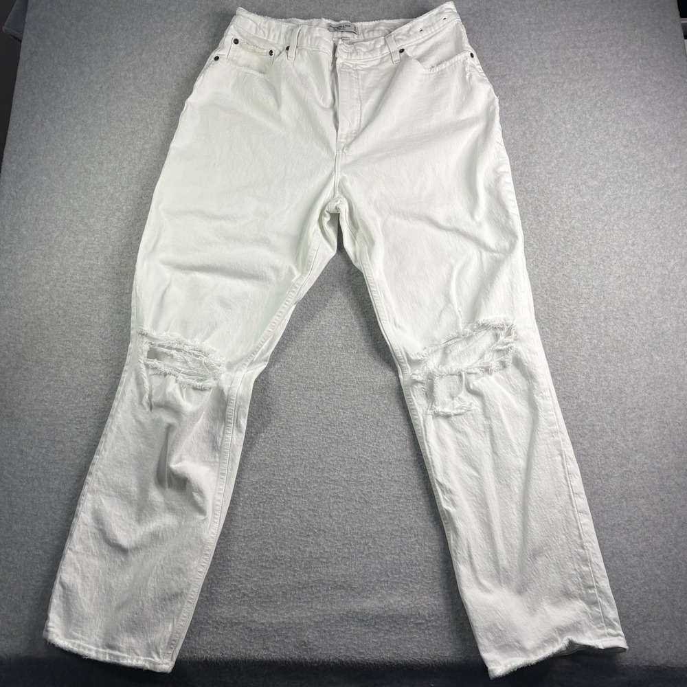 Abercrombie 90s Straight Ultra High Rise Jeans Womens 33/16 Long Distressed